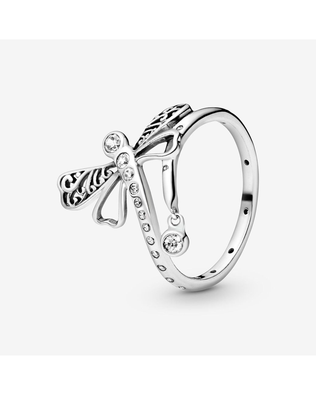 PANDORA Shimmering Dragonfly Ring in Metallic | Lyst