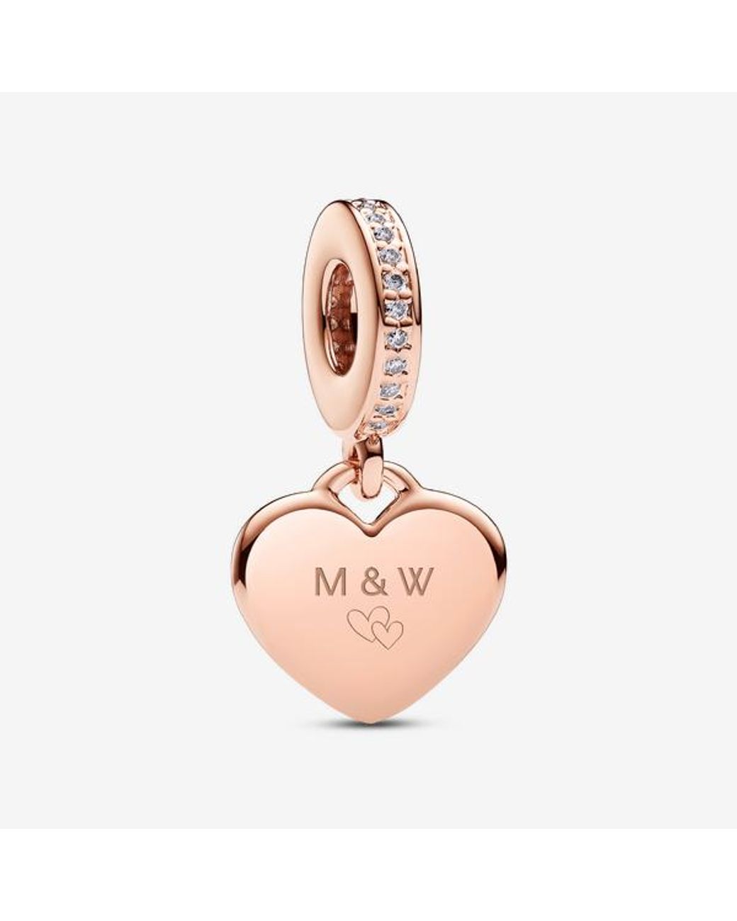 Pandora Pink Engravable Heart Tag Dangle Charm