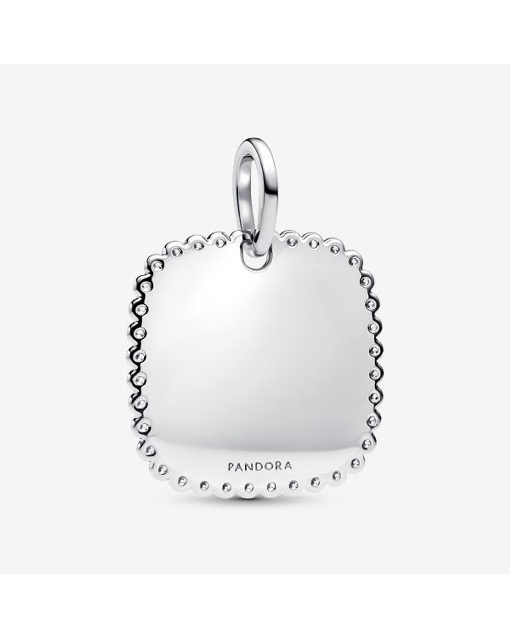 Pandora White Engravable Square Tag Pendant