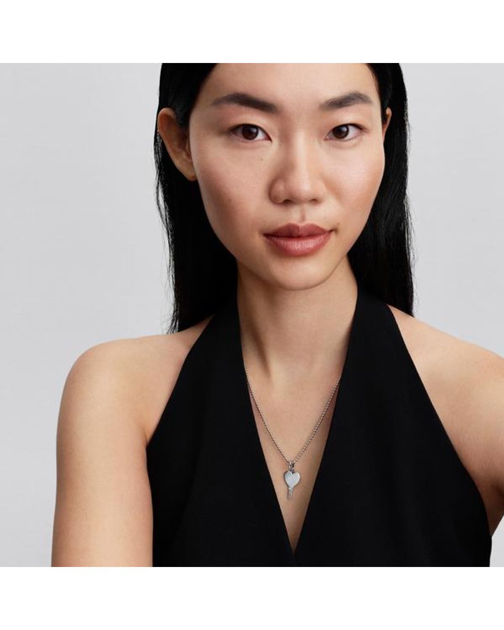 Pandora Metallic Engravable Heart Key Pendant