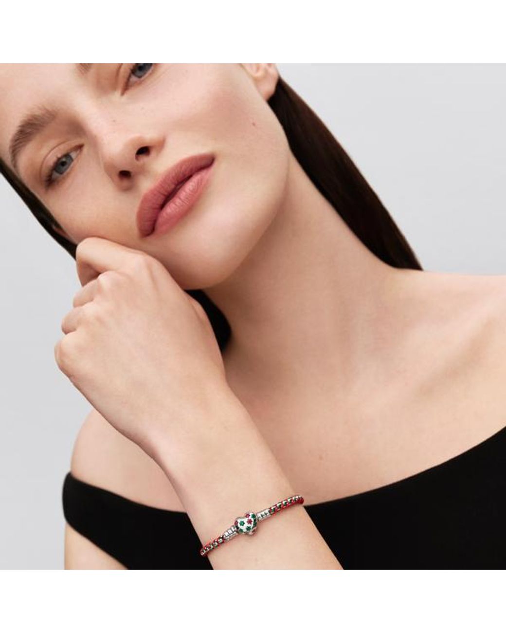 Pandora Metallic Peppermint Cord Box Chain Bracelet