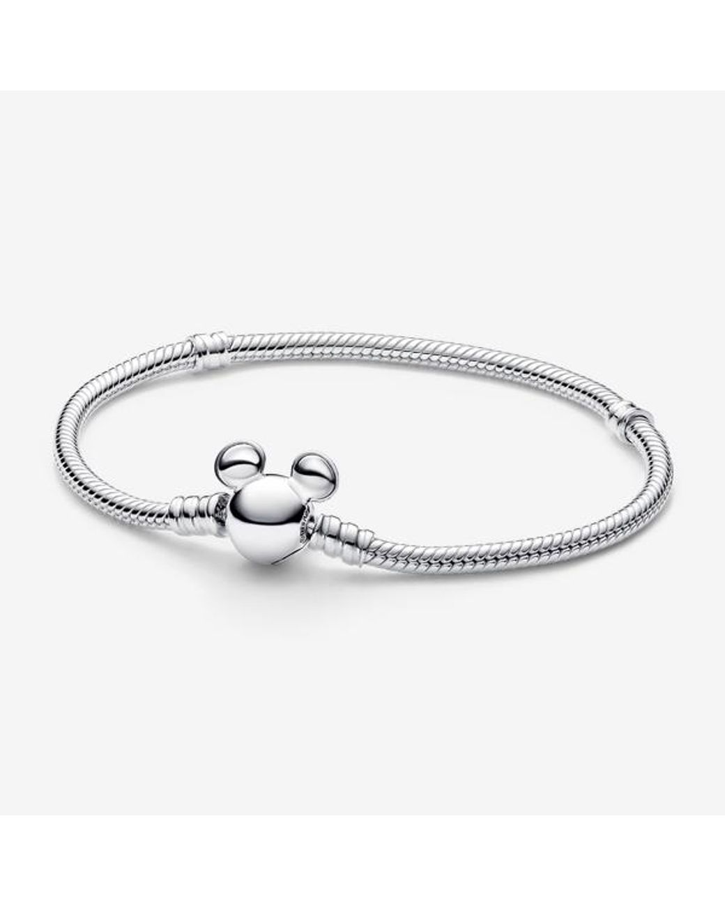 Pandora Metallic Disney Mickey Mouse Clasp Moments Snake Chain Bracelet
