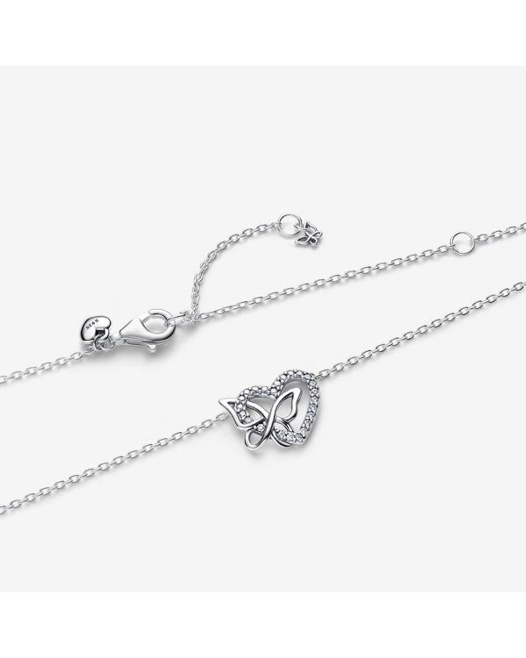Pandora Metallic Entwined Heart & Butterfly Pendant Necklace
