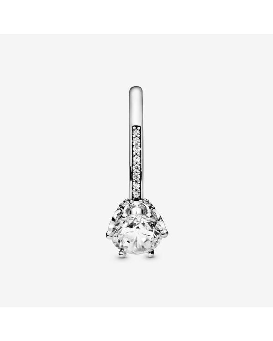 Pandora Metallic Signature Sterling Silver Sparkling Crown Cubic Zirconia Solitaire Ring
