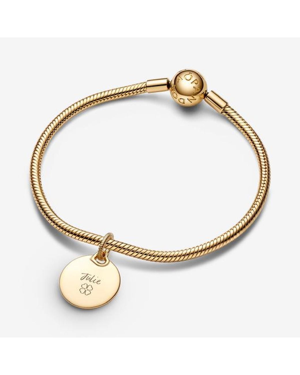 Pandora Metallic Engravable Round Tag Dangle Charm