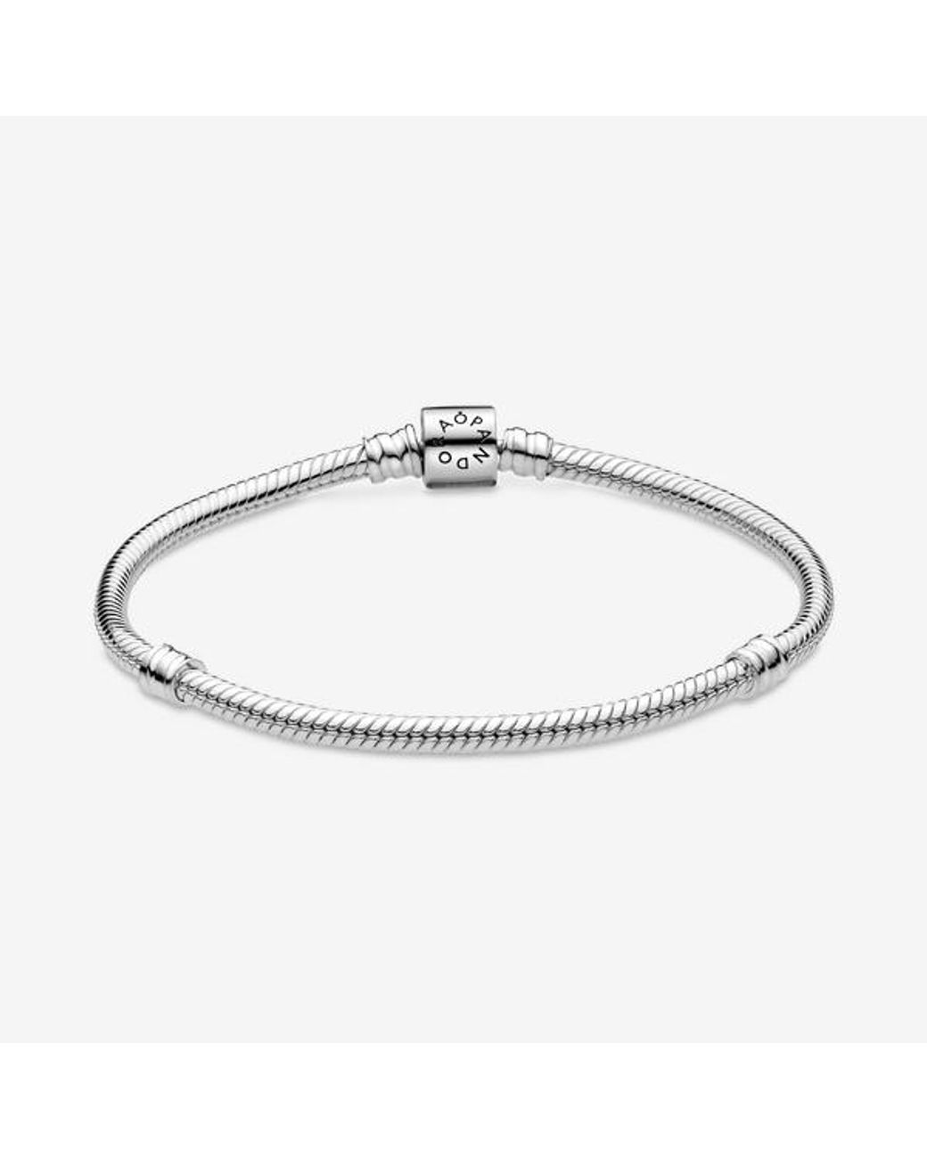 Pandora Metallic Moments Daisy Flower Clasp Snake Chain Bracelet