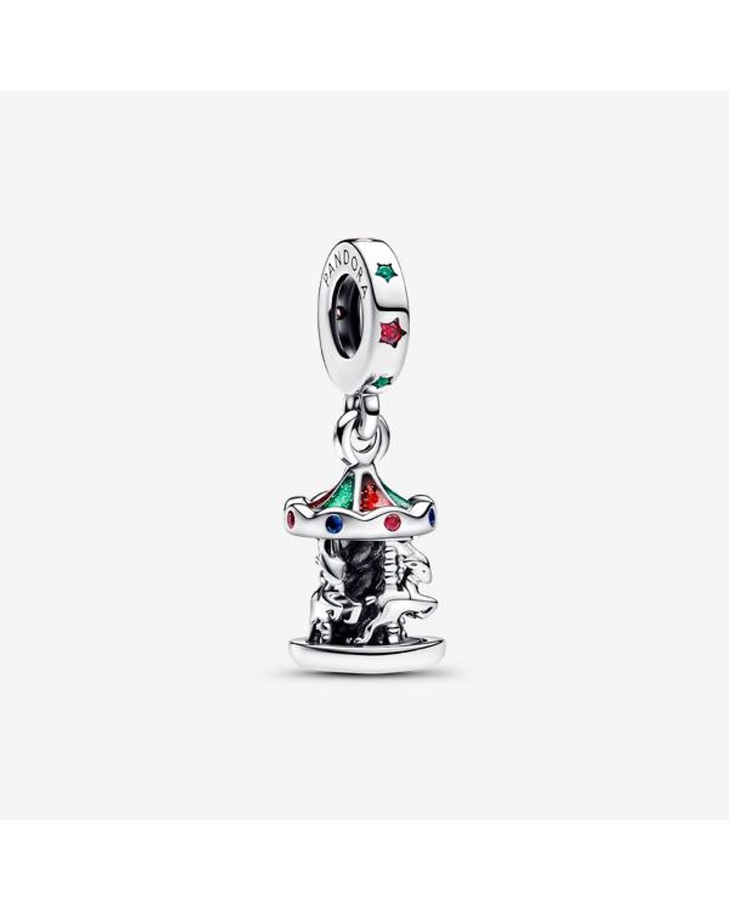 Pandora White Spinning Carousel Dangle Charm