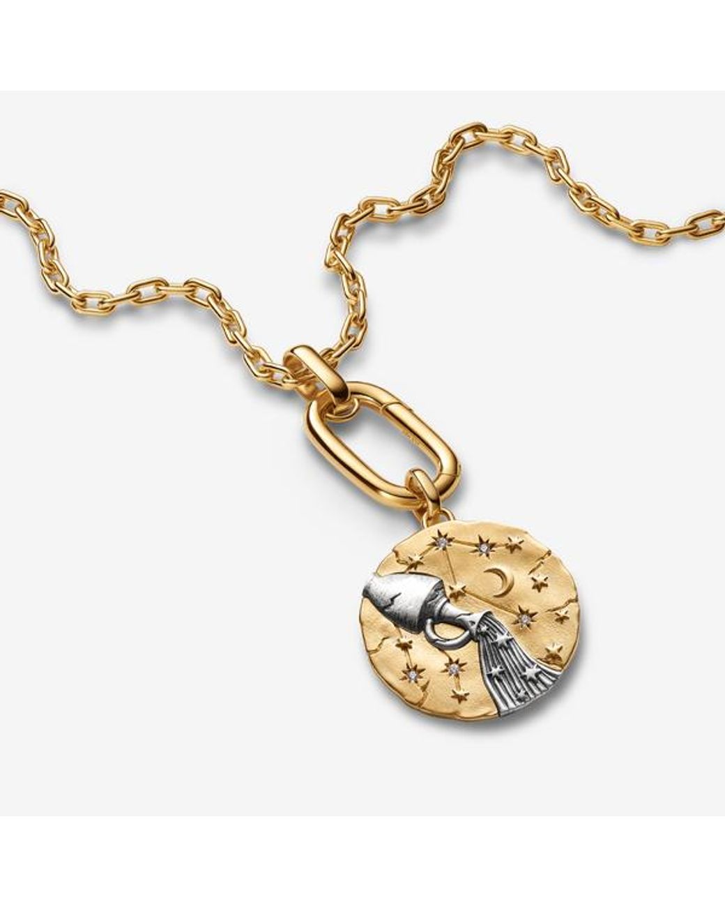 Pandora Metallic Aquarius Zodiac Oversized Medallion Charm