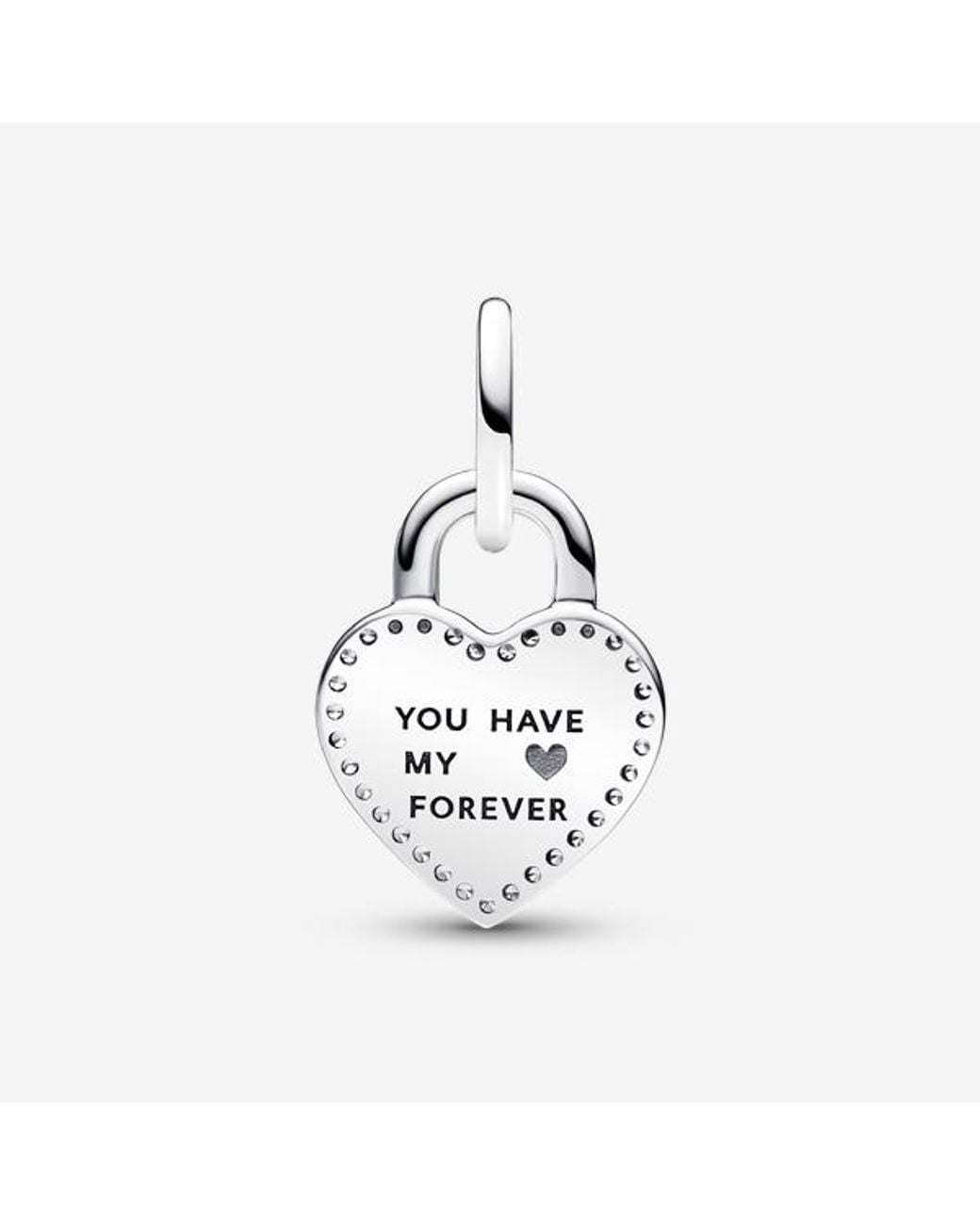 Pandora Metallic Two-Tone Twistable Heart Padlock Double Dangle Charm