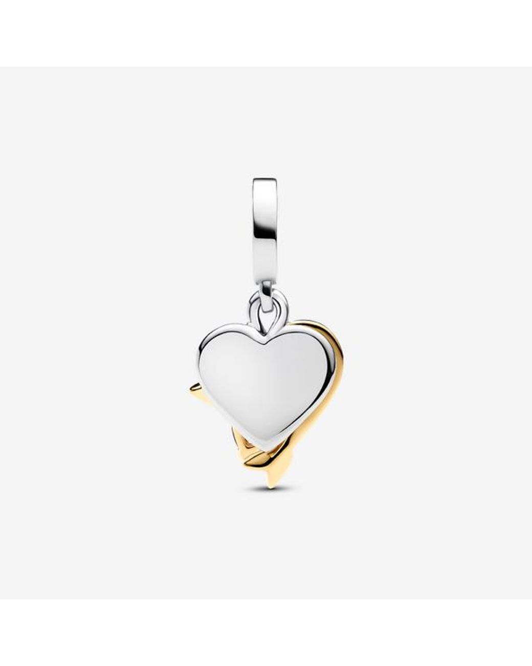 Pandora Metallic Engravable Heart & Arrow Double Dangle Charm