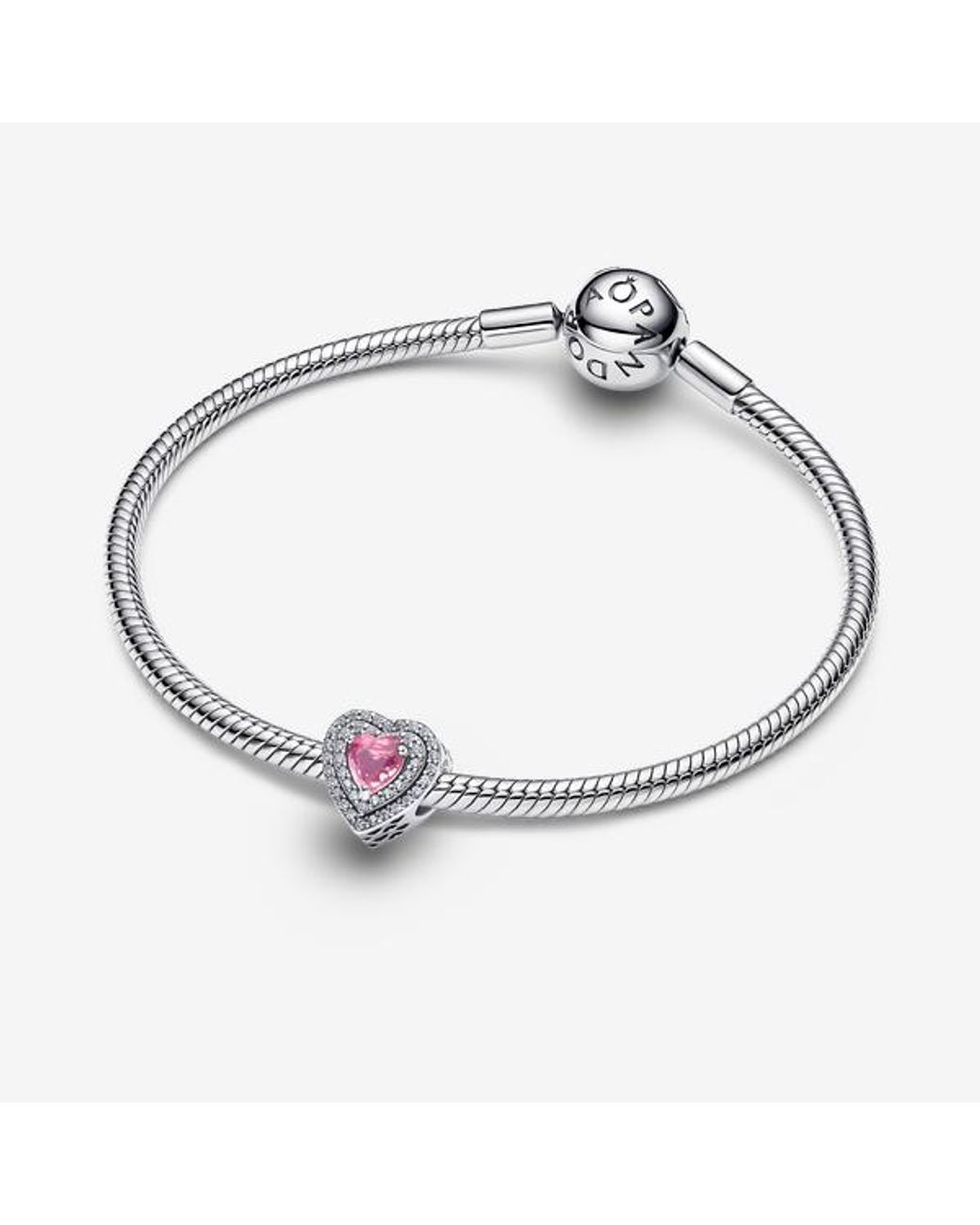 Pandora White Sparkling Levelled Hearts Charm