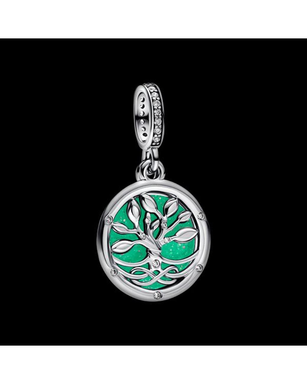 Pandora Blue Glow-In-The-Dark Infinity Tree Double Dangle Charm