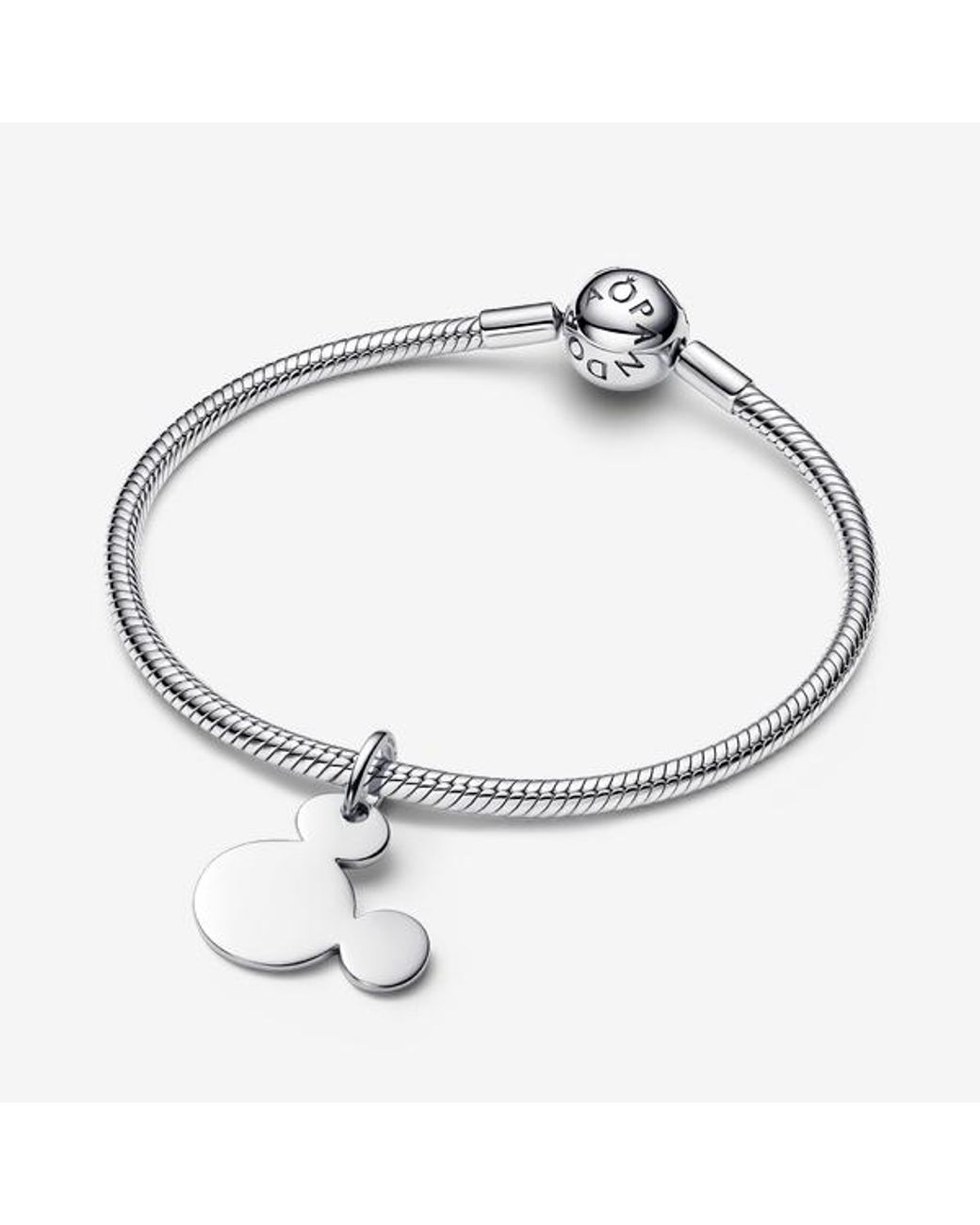 Pandora White Disney Mickey Mouse Engravable Dangle Charm
