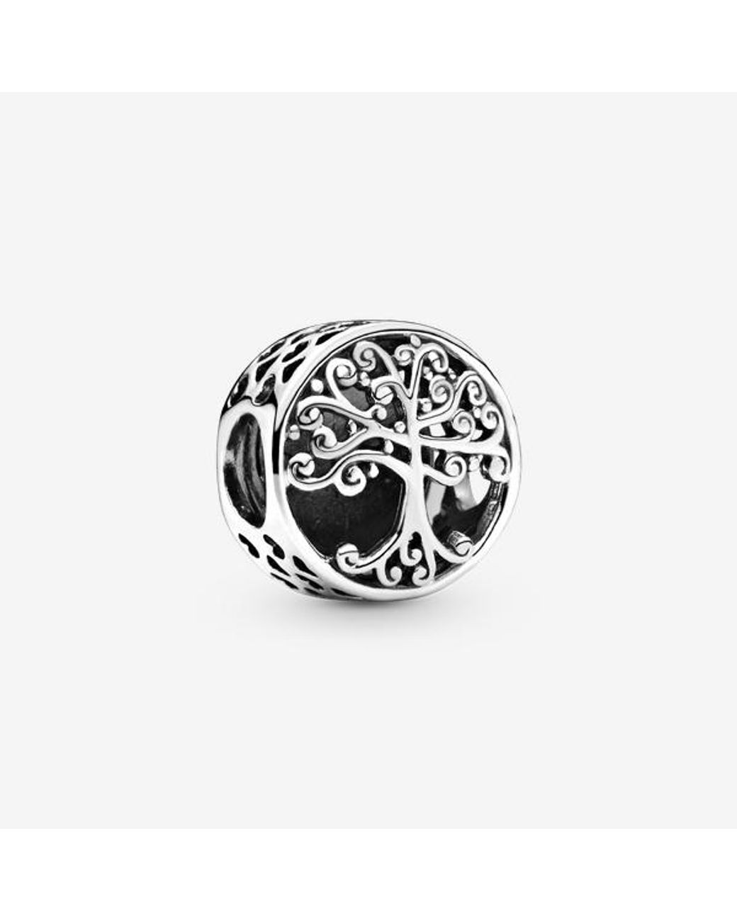 Pandora Black Moments Sterling Silver Openwork Family Roots Charm Bracelet Charm