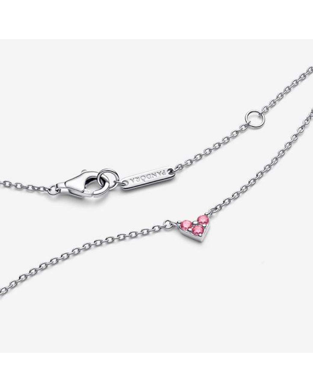 Pandora Metallic Triple Stone Heart Collier Necklace