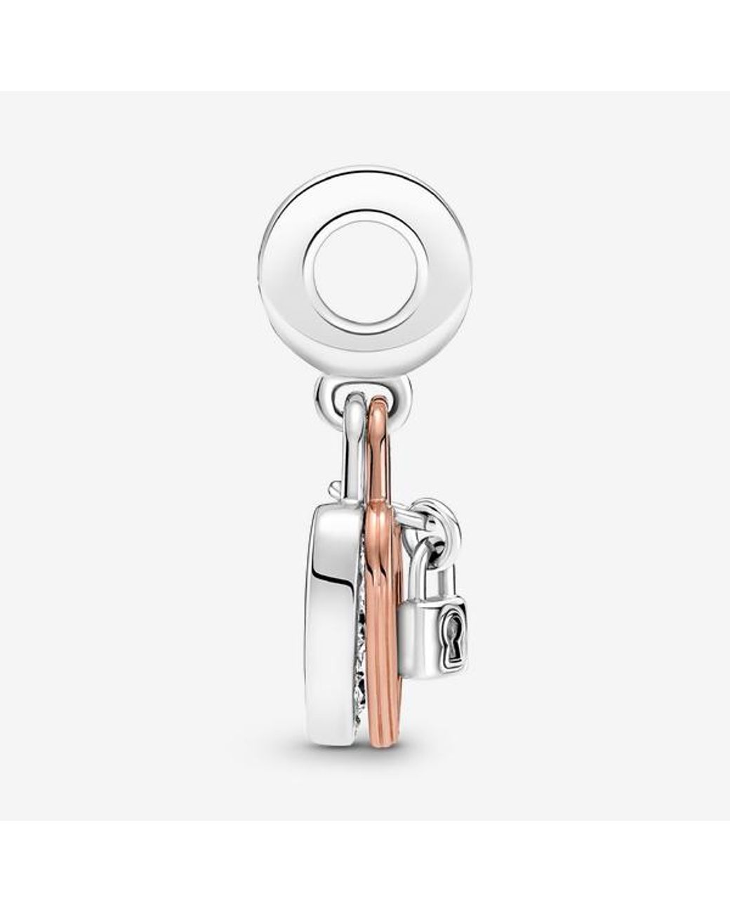 Pandora White Heart Padlock Double Dangle Charm