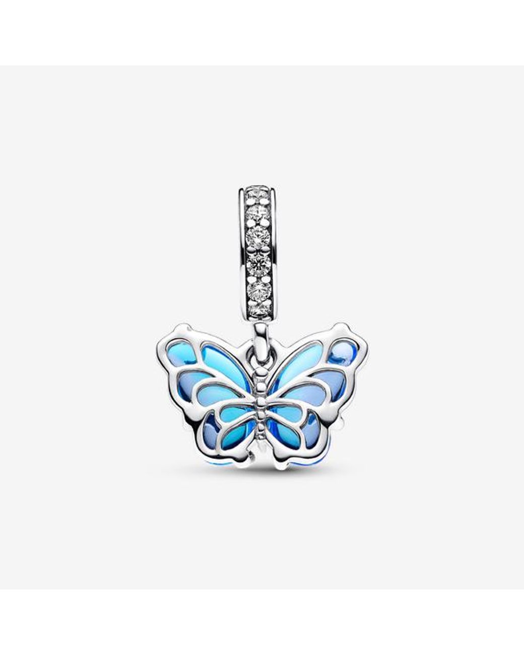 Pandora Blue Murano Glass Butterfly Dangle Charm