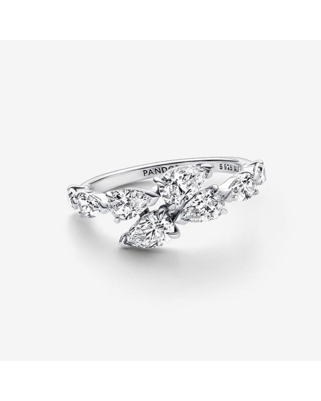 Pandora Metallic Sparkling Overlapping Band Ring