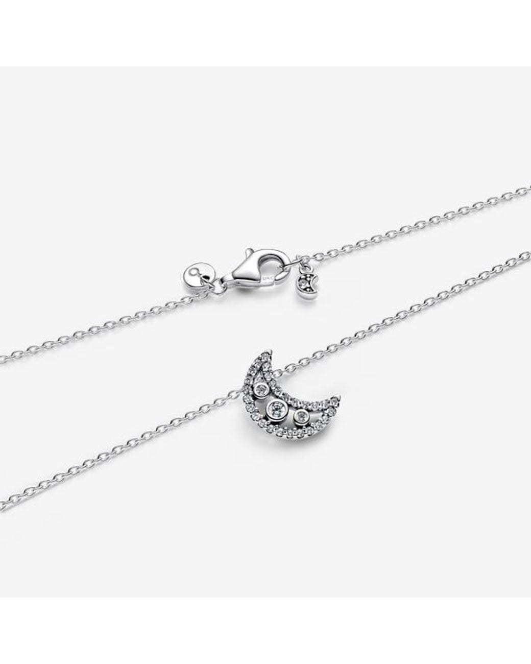 Pandora Metallic Crescent Moon Pendant Necklace