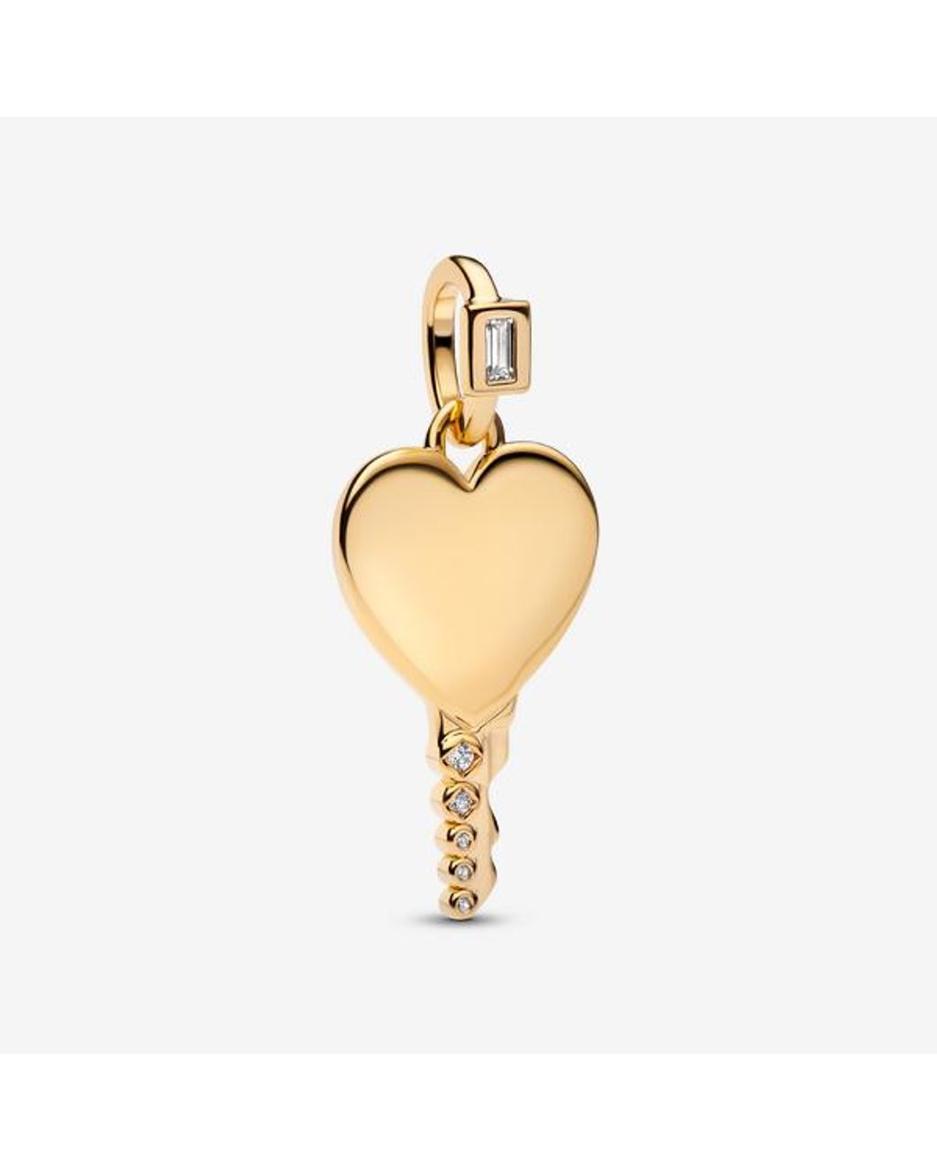 Pandora Metallic Engravable Heart Key Pendant