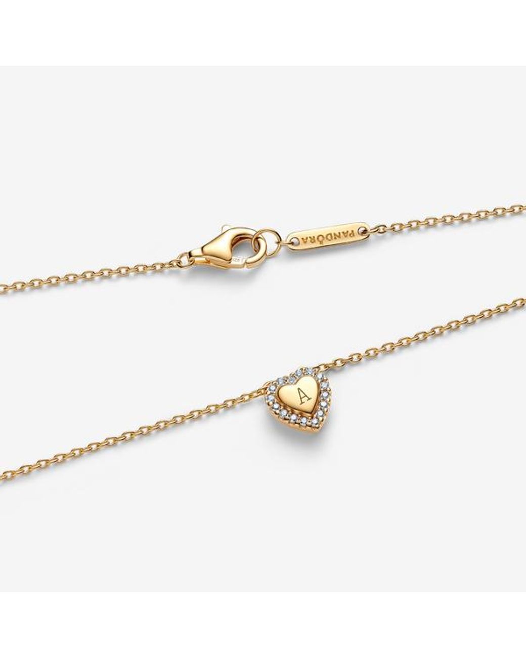 Pandora Metallic Engravable Heart Halo Collier Necklace