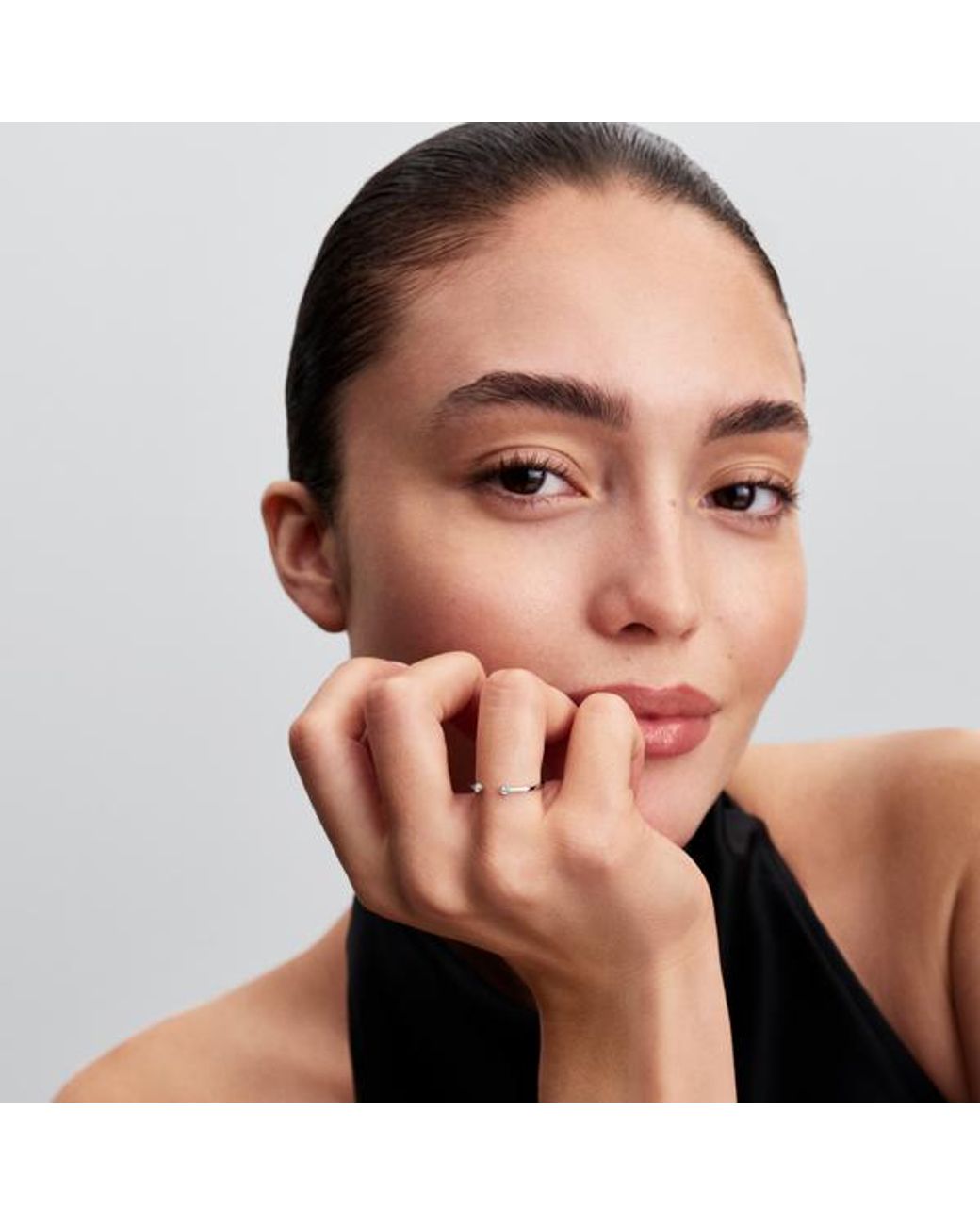 Pandora White Era Lab-Grown Diamond Open Ring