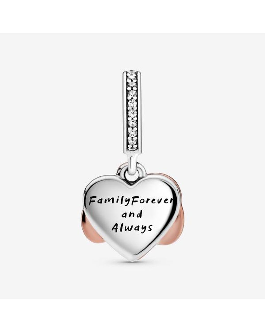Pandora Pink Moments 14k Rose Gold-plated And Sterling Silver Sparkling Infinity Heart Dangle Charm For Bracelet
