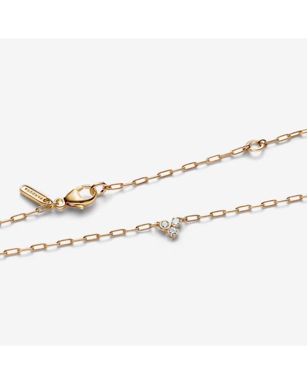 Pandora Metallic Era Lab-Grown Diamond Cluster Paperclip Chain Necklace