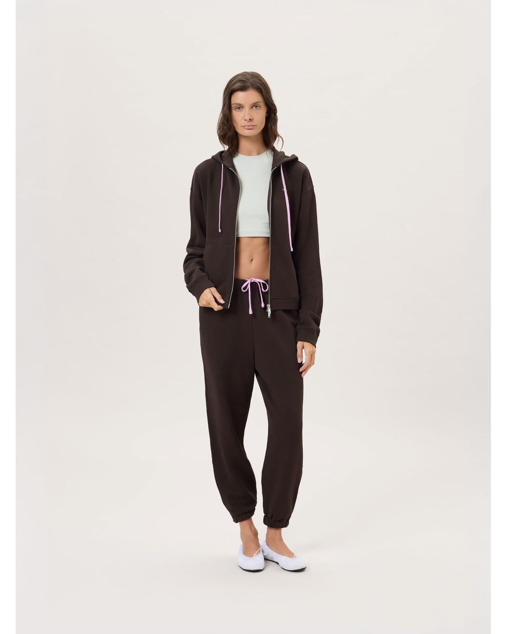 PANGAIA Natural Midweight Logo Track Pants—Obsidian Core