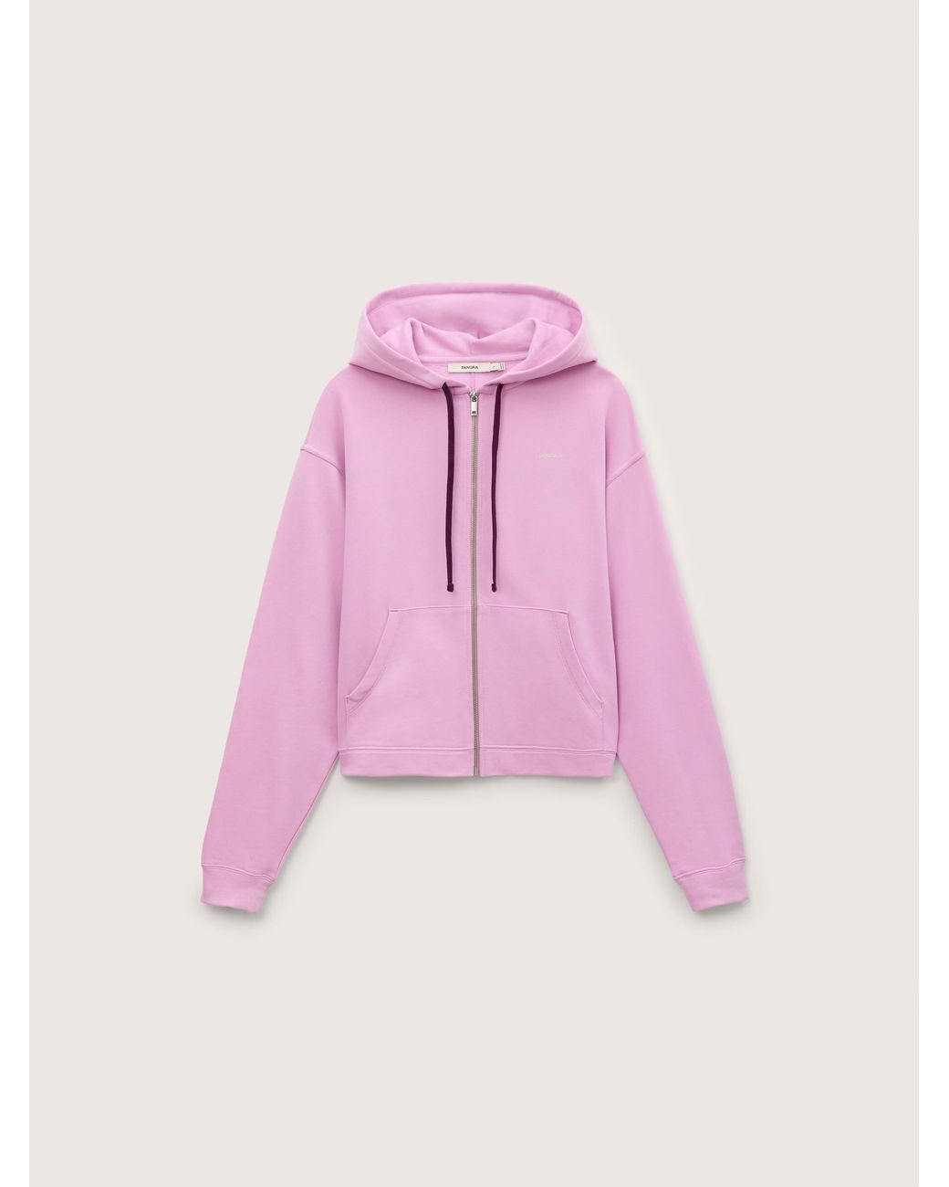 PANGAIA Pink Midweight Zip Up Hoodie—Blush Drift
