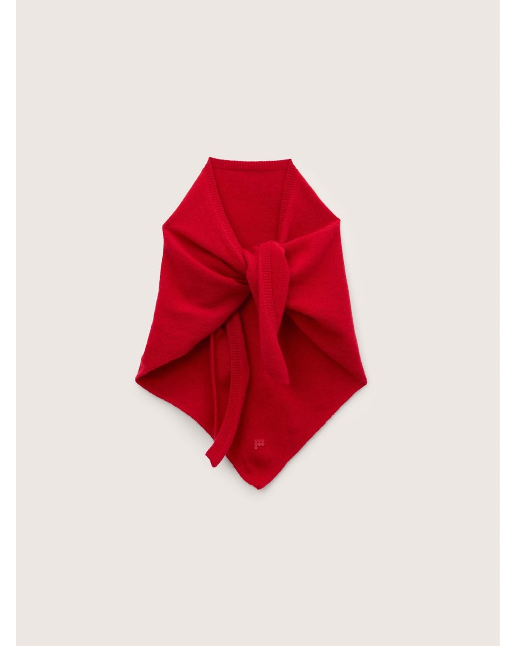PANGAIA Red Cashmere And Merino Wool Blend Bandana Scarf—Passion