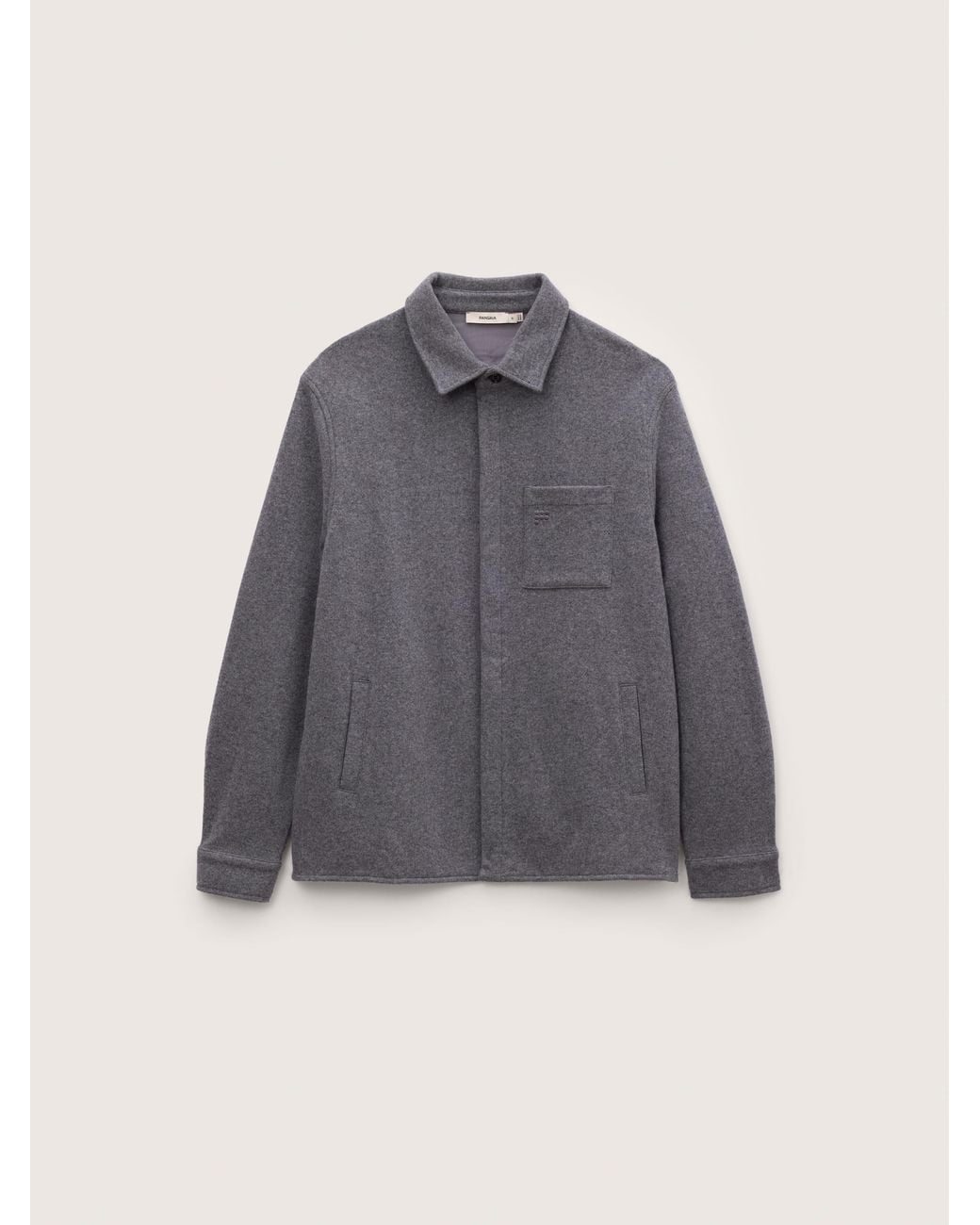 PANGAIA Gray Wool Jersey Shirt— Marl for men