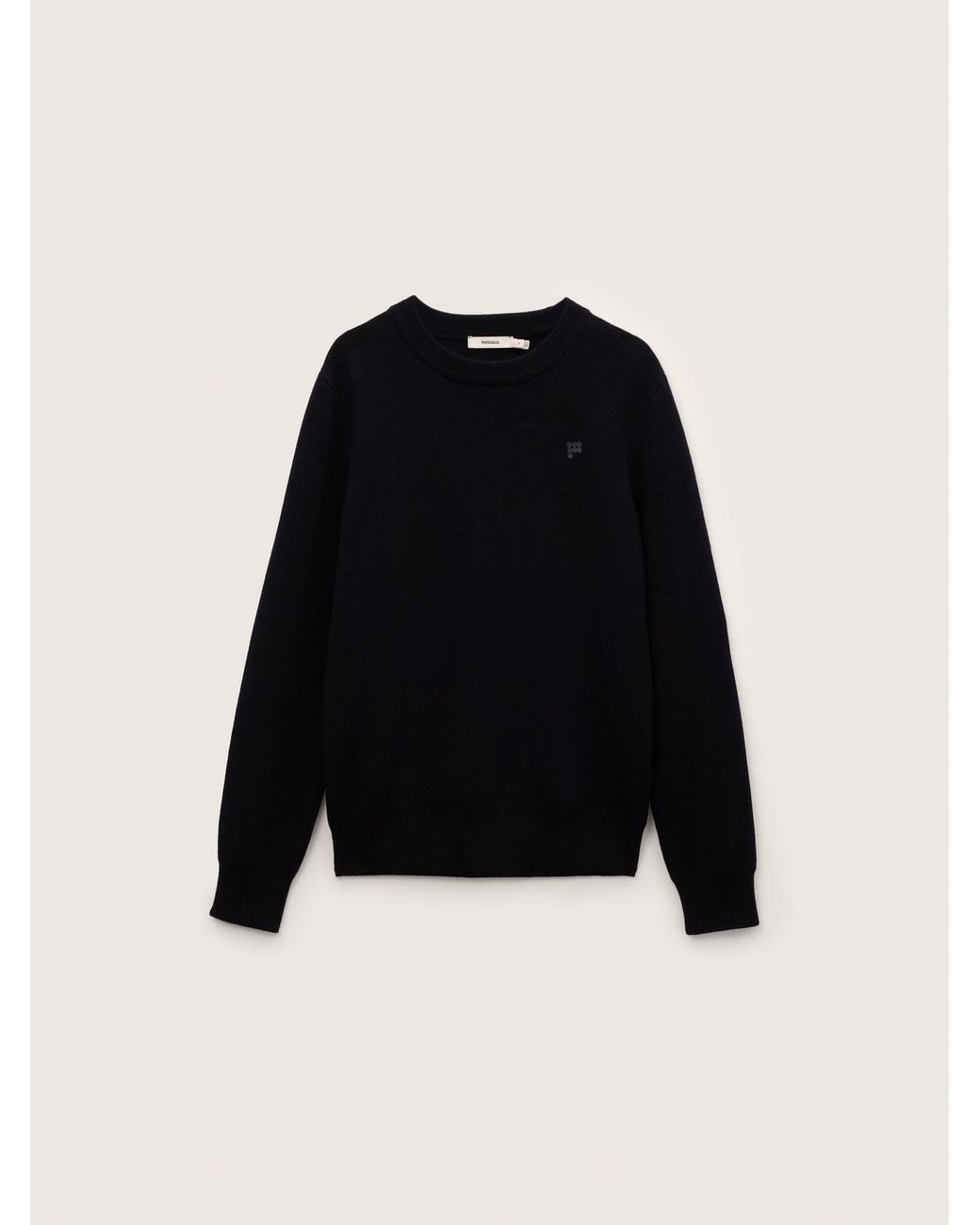 PANGAIA Black Merino Wool Sweater for men