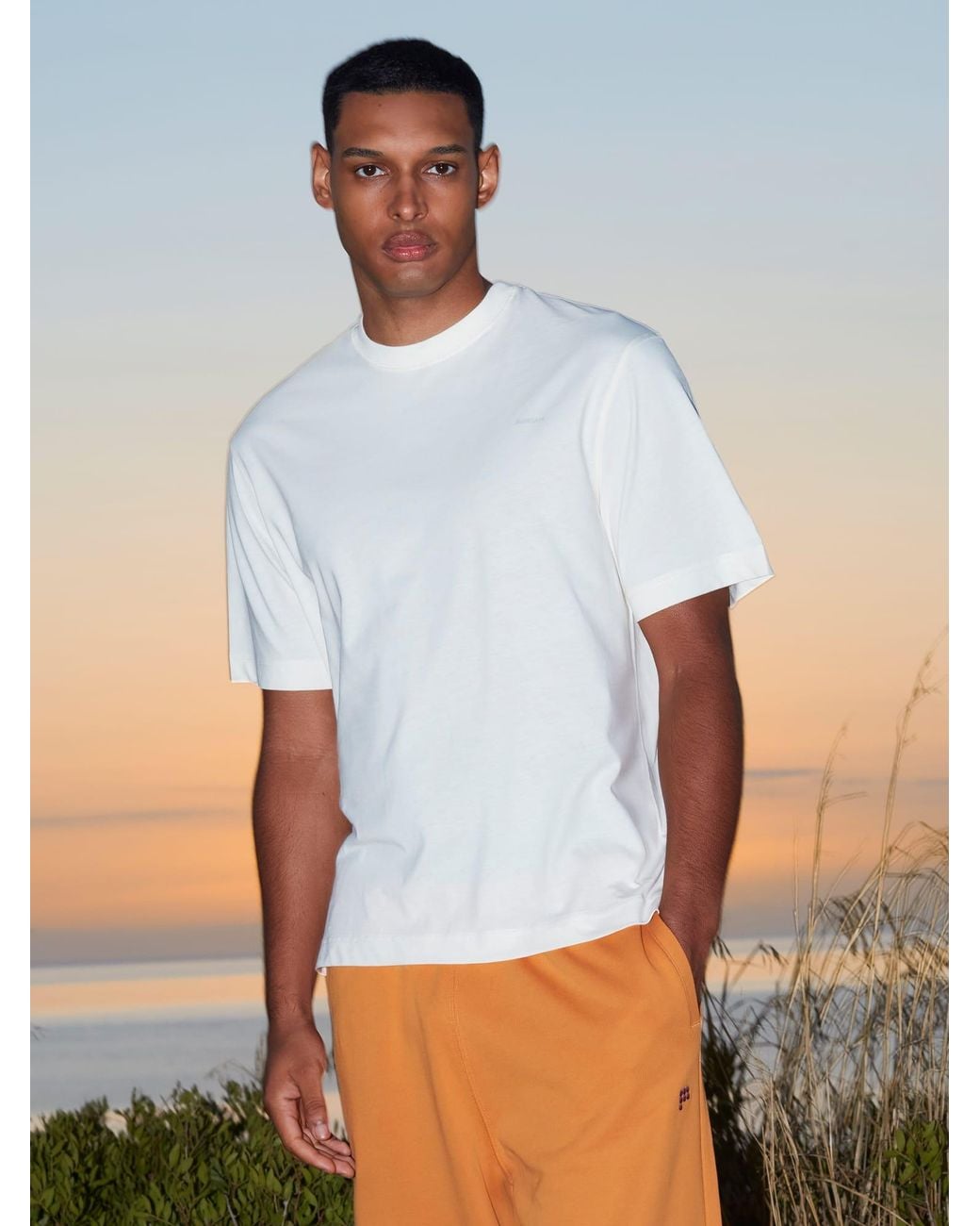 PANGAIA Natural Midweight Plain T-Shirt—Soft Void for men