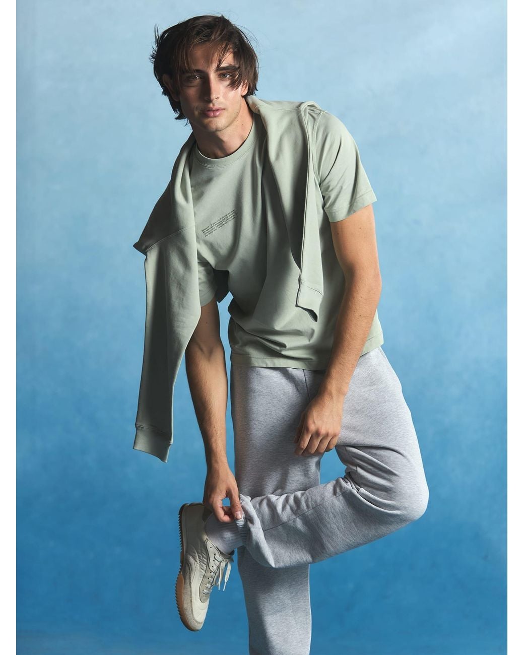 PANGAIA White Midweight T-Shirt—Iron Fade for men