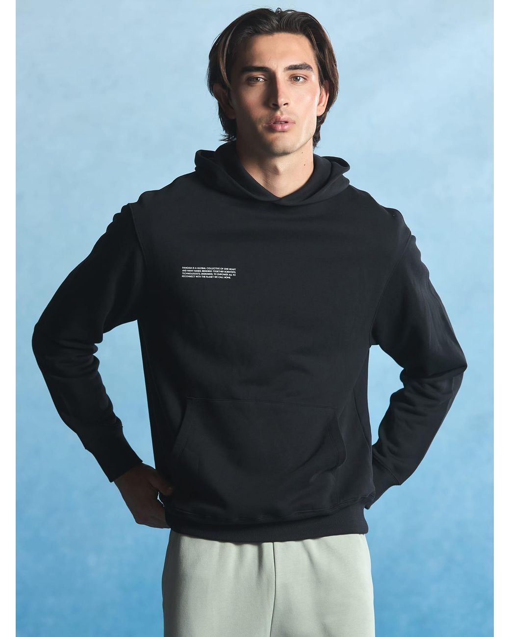 PANGAIA Blue Midweight Hoodie for men