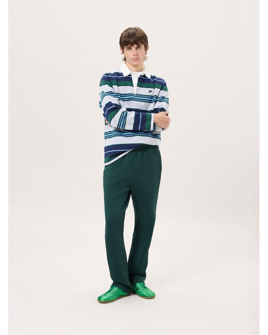 PANGAIA Blue Heavyweight Straight Leg Sweatpants—Depth for men