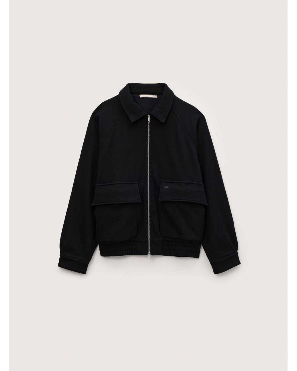 PANGAIA Black Wool Jersey Zip Up Jacket for men