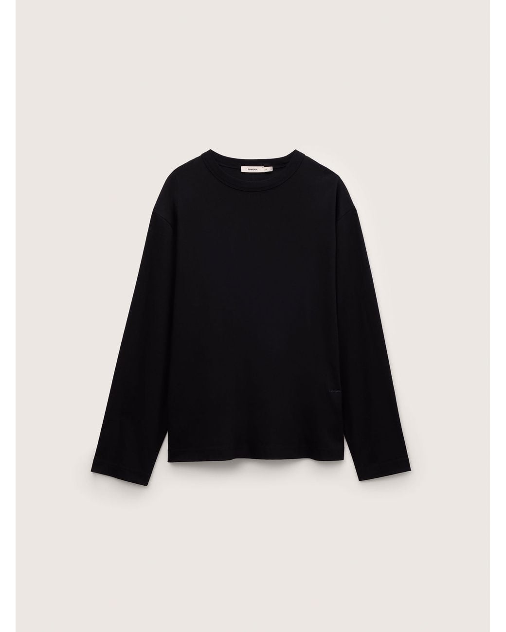 PANGAIA Black Long Sleeve Interlock T-Shirt for men