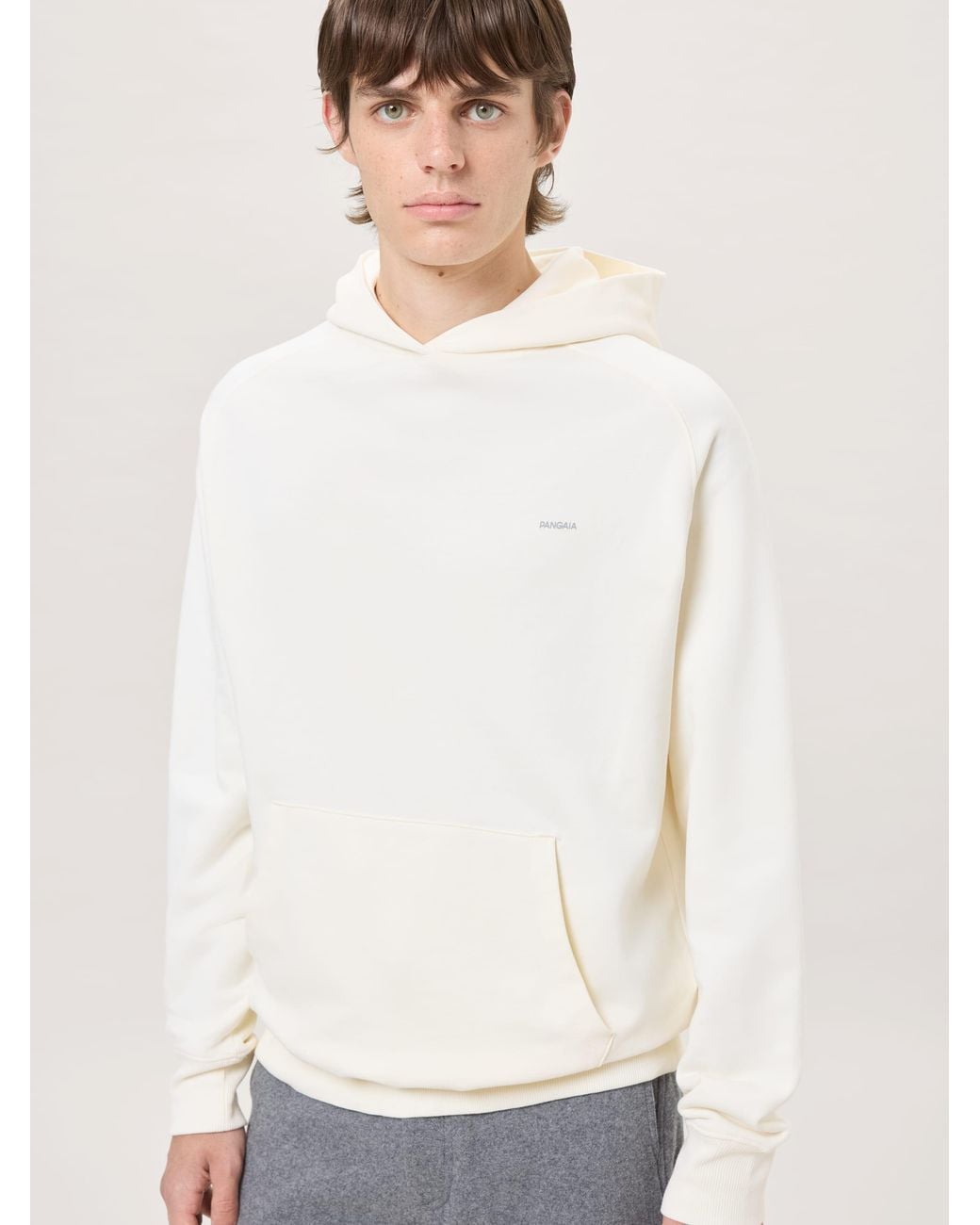 PANGAIA White Midweight Logo Hoodie—Soft Void for men