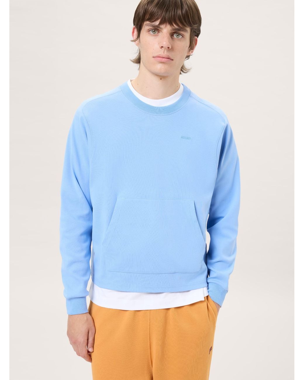 PANGAIA Blue Double Jersey Sweatshirt—Lucid Sky for men