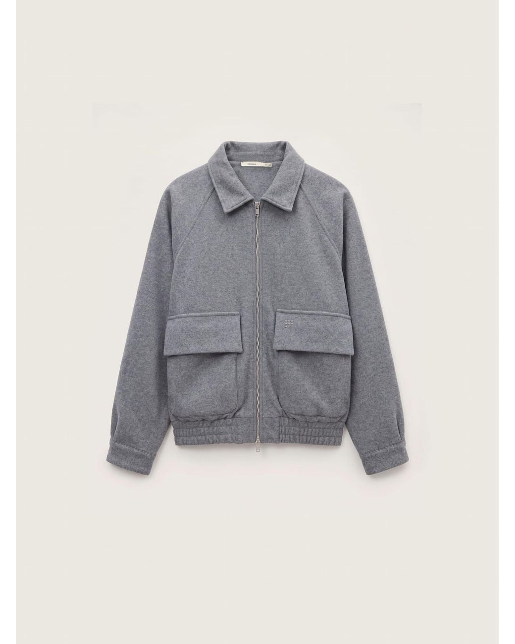 PANGAIA Gray Wool Jersey Zip Up Jacket— Marl for men