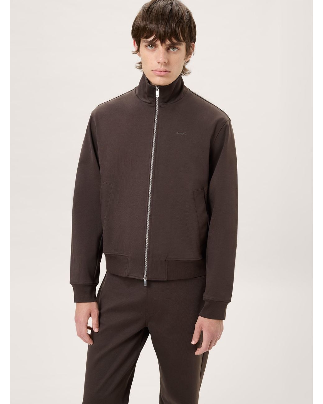 PANGAIA Brown Heavyweight Interlock Jacket—Obsidian Core for men