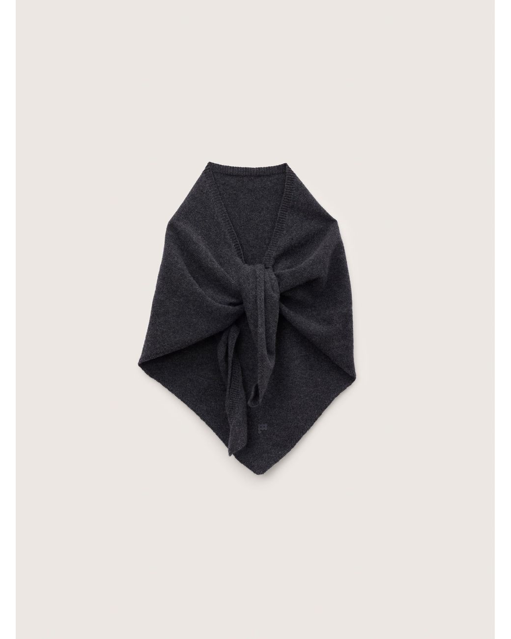 PANGAIA Black Cashmere And Merino Wool Blend Bandana Scarf—Dark Marl