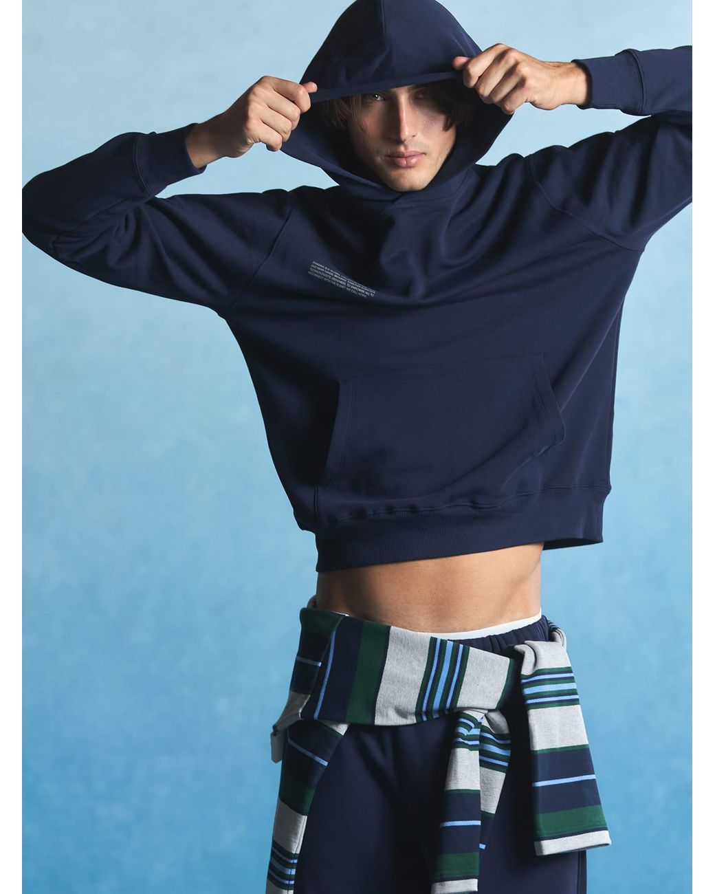 PANGAIA Blue Midweight Hoodie—Ocean for men