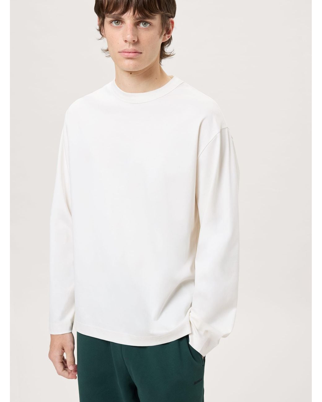 PANGAIA Blue Long Sleeve Interlock T-Shirt—Soft Void for men