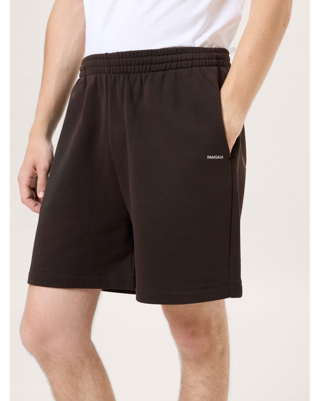 PANGAIA Black Midweight Shorts—Obsidian Core for men
