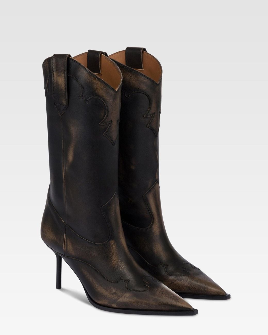 Paris Texas Black Brushed Leather Boot