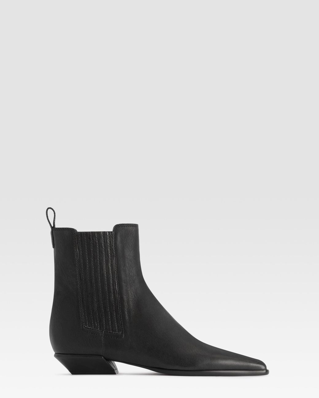 Paris Texas Black Leather Ankle Boot