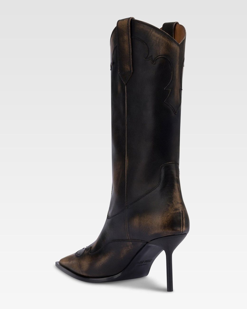 Paris Texas Black Brushed Leather Boot